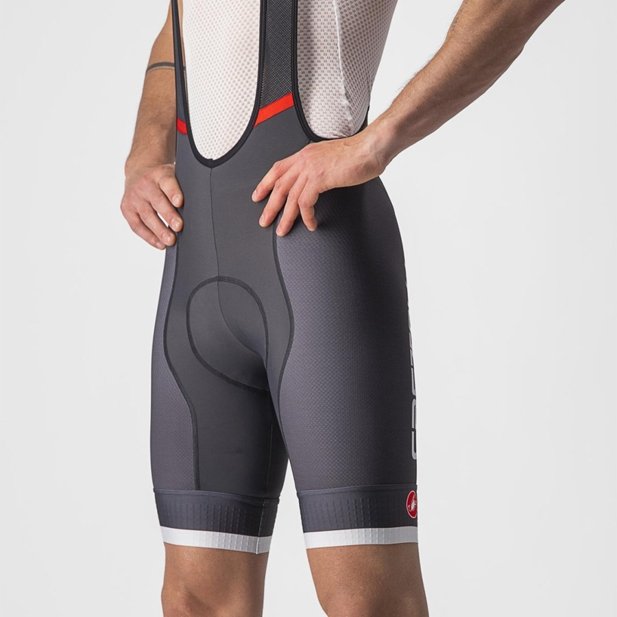 Dark Grey / Silver Grey Men Castelli COMPETIZIONE KIT Bib Shorts | GTZYX-6493