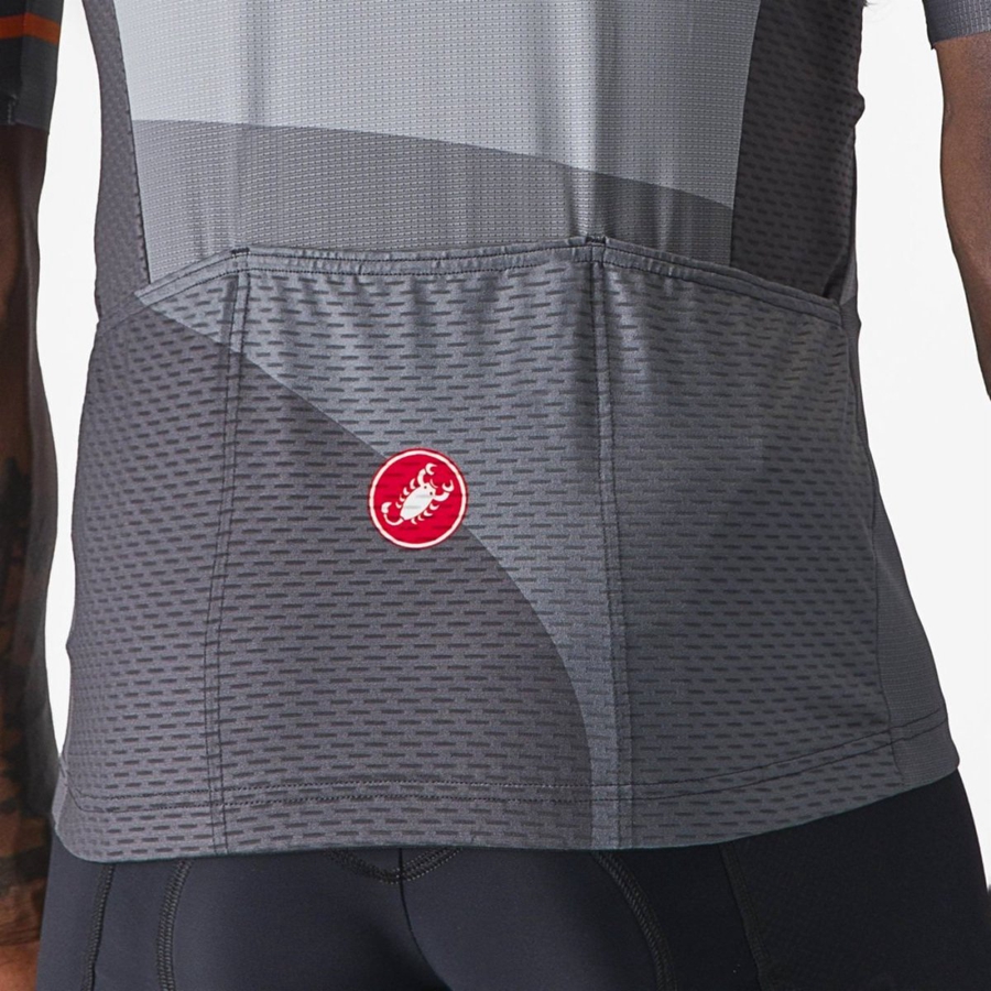 Dark Grey / Silver Grey Men Castelli ORIZZONTE Jersey | UMVNP-3968