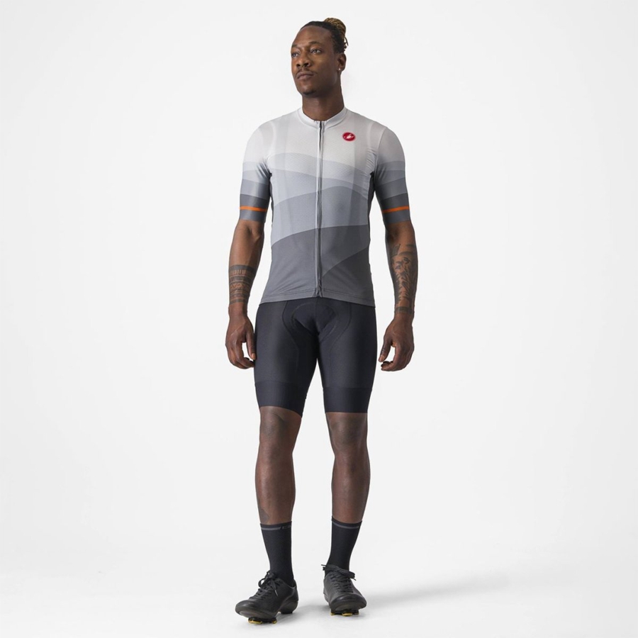 Dark Grey / Silver Grey Men Castelli ORIZZONTE Jersey | UMVNP-3968