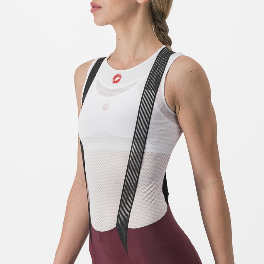 Deep Burgundy Women Castelli FREE AERO RC W Bib Shorts | TGHCI-1058