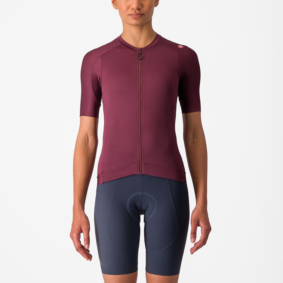 Deep Burgundy / Deep Burgundy Women Castelli ESPRESSO W Jersey | SCHVG-0198