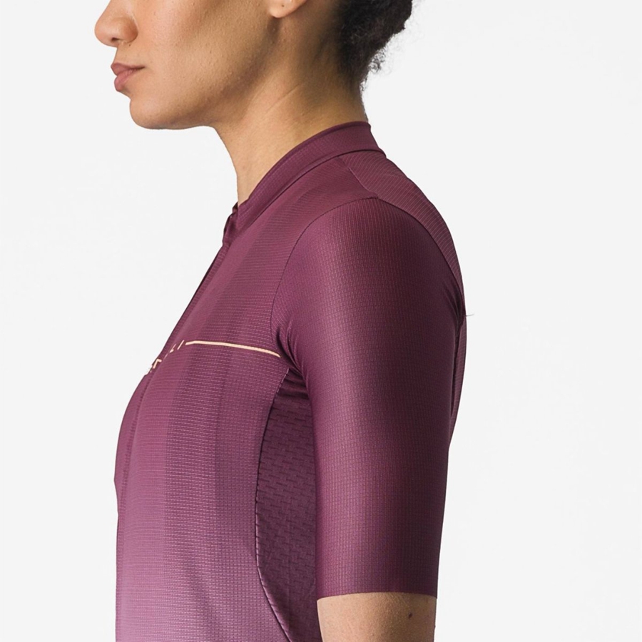 Deep Burgundy / Deep Purple Women Castelli SALITA Jersey | HXRTD-1986