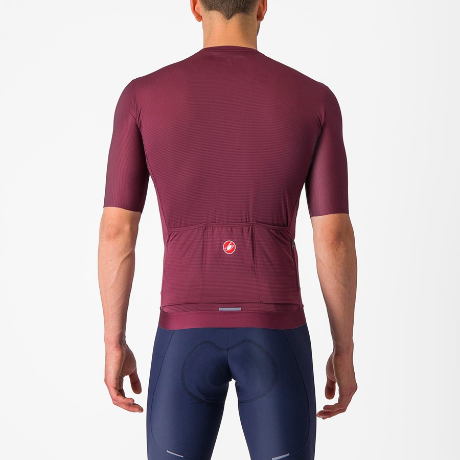 Deep Burgundy / Silver Men Castelli ESPRESSO Jersey | MKACY-5836