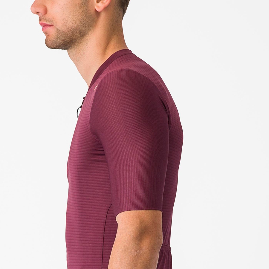 Deep Burgundy / Silver Men Castelli ESPRESSO Jersey | MKACY-5836