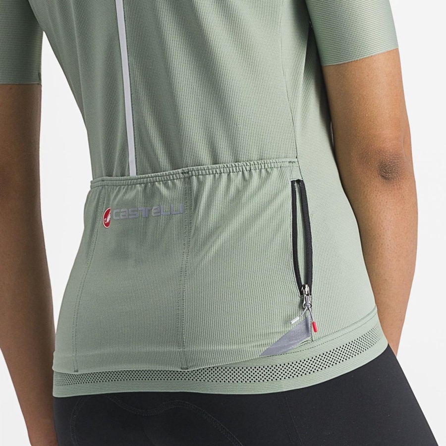 Green Women Castelli ENDURANCE W Jersey | TDZGI-2538