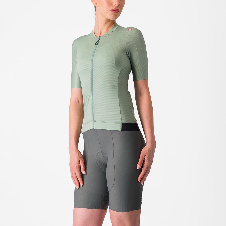 Green / Deep Green Women Castelli ESPRESSO W Jersey | WNUJK-5238