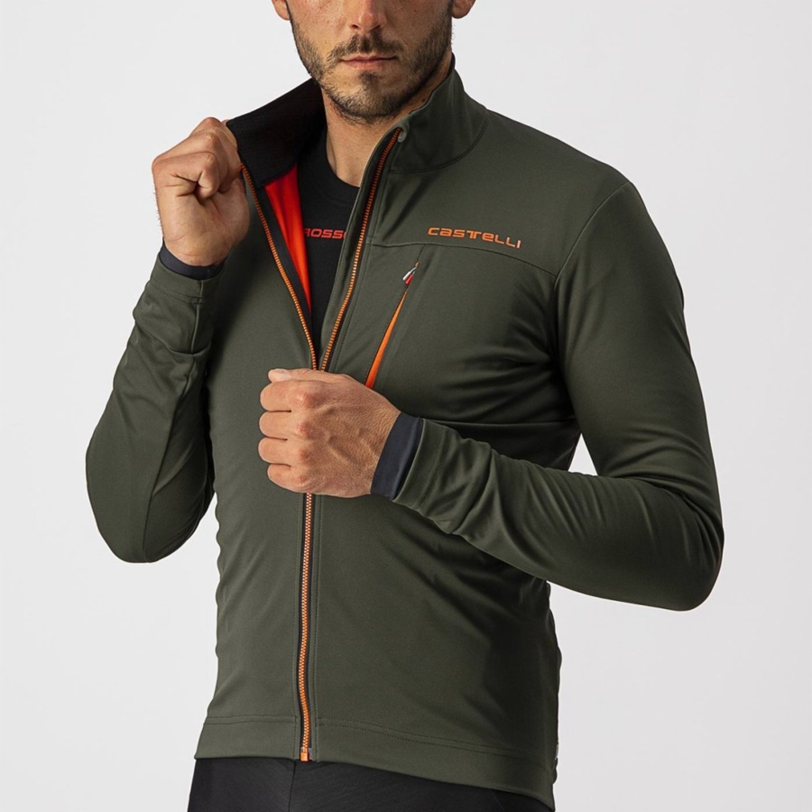 Green / Red Men Castelli GO Jackets | URIQP-9476