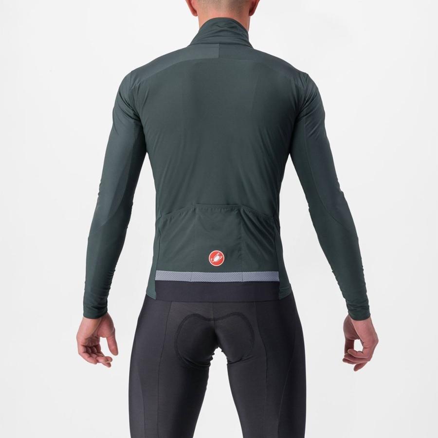 Green / Red Orange Men Castelli BETA RoS Jackets | CEFAB-0237