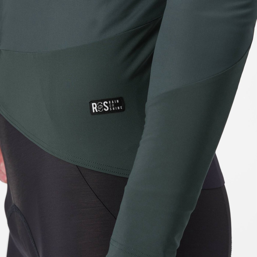 Green / Red Orange Men Castelli BETA RoS Jackets | CEFAB-0237