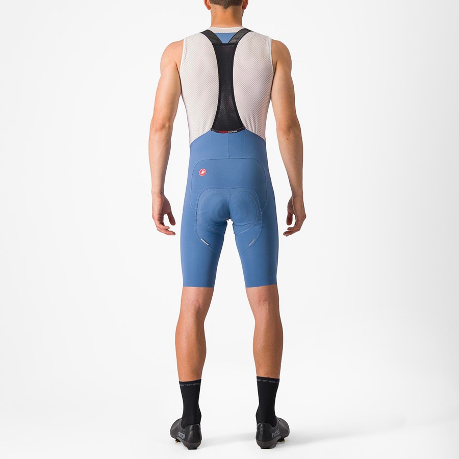 Grey Blue Men Castelli FREE AERO RC Bib Shorts | YDQVH-6820