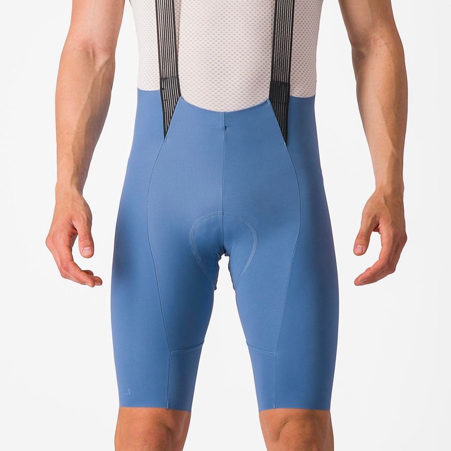 Grey Blue Men Castelli FREE AERO RC Bib Shorts | YDQVH-6820