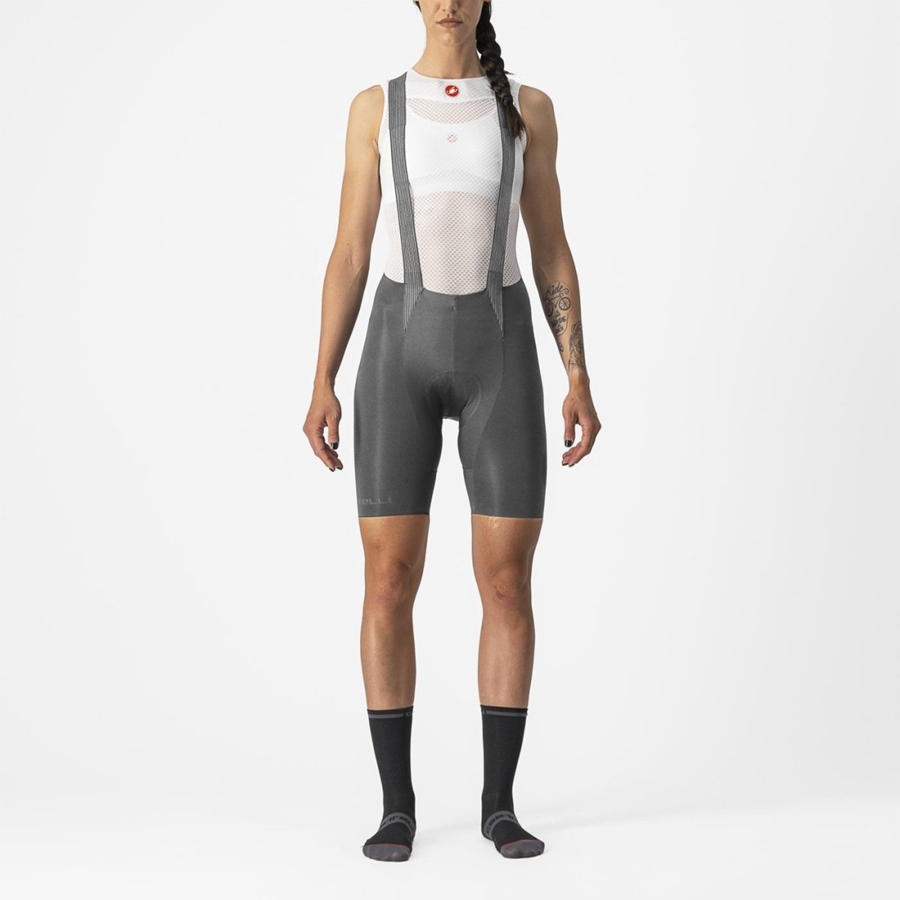 Grey Women Castelli FREE AERO RC W Bib Shorts | MBHJI-8417