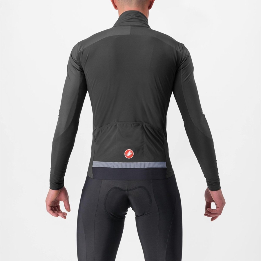 Grey / Dark Grey / Red Men Castelli BETA RoS Jackets | NQWTM-0516