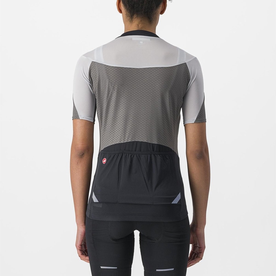 Grey / Silver Grey Women Castelli GRADIENT COLOR BLOCK Jersey | UYIAK-0462