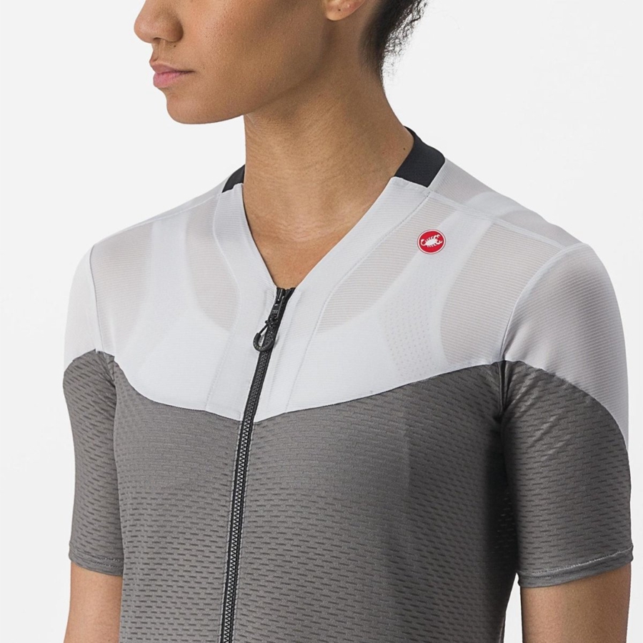 Grey / Silver Grey Women Castelli GRADIENT COLOR BLOCK Jersey | UYIAK-0462