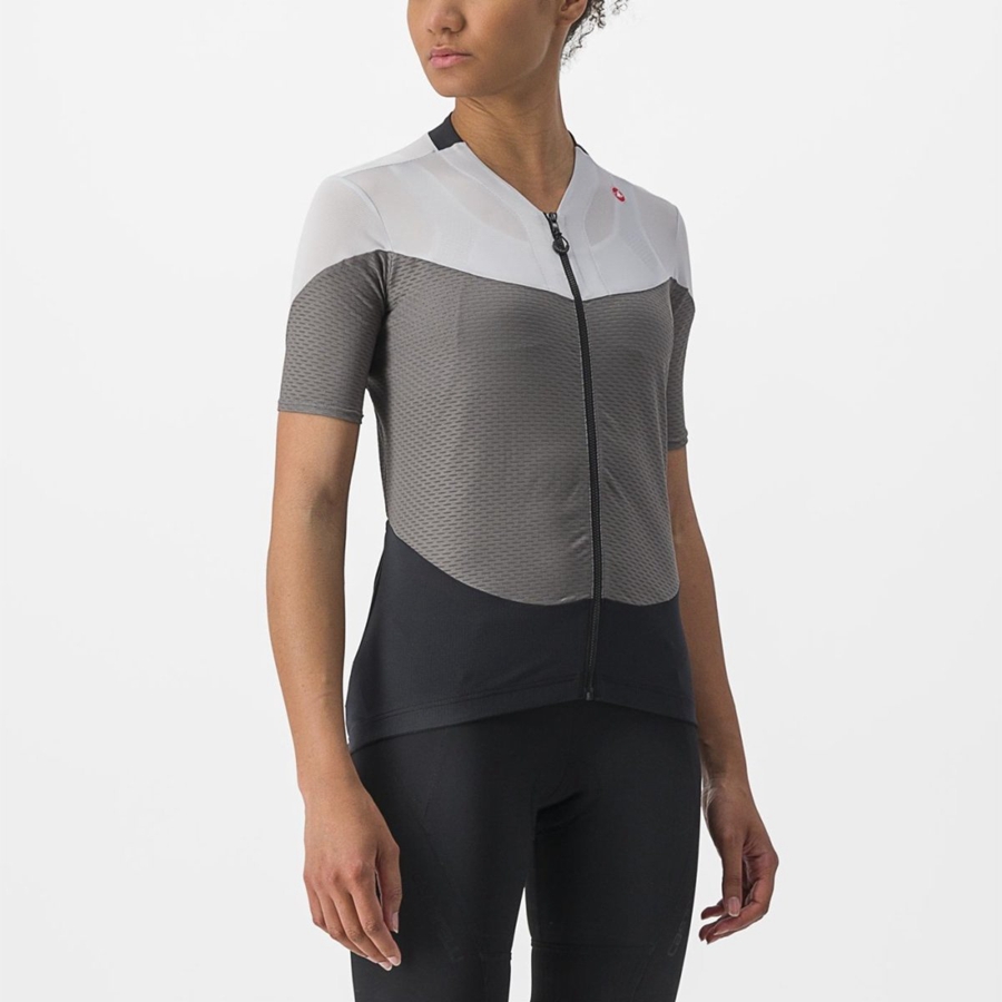 Grey / Silver Grey Women Castelli GRADIENT COLOR BLOCK Jersey | UYIAK-0462