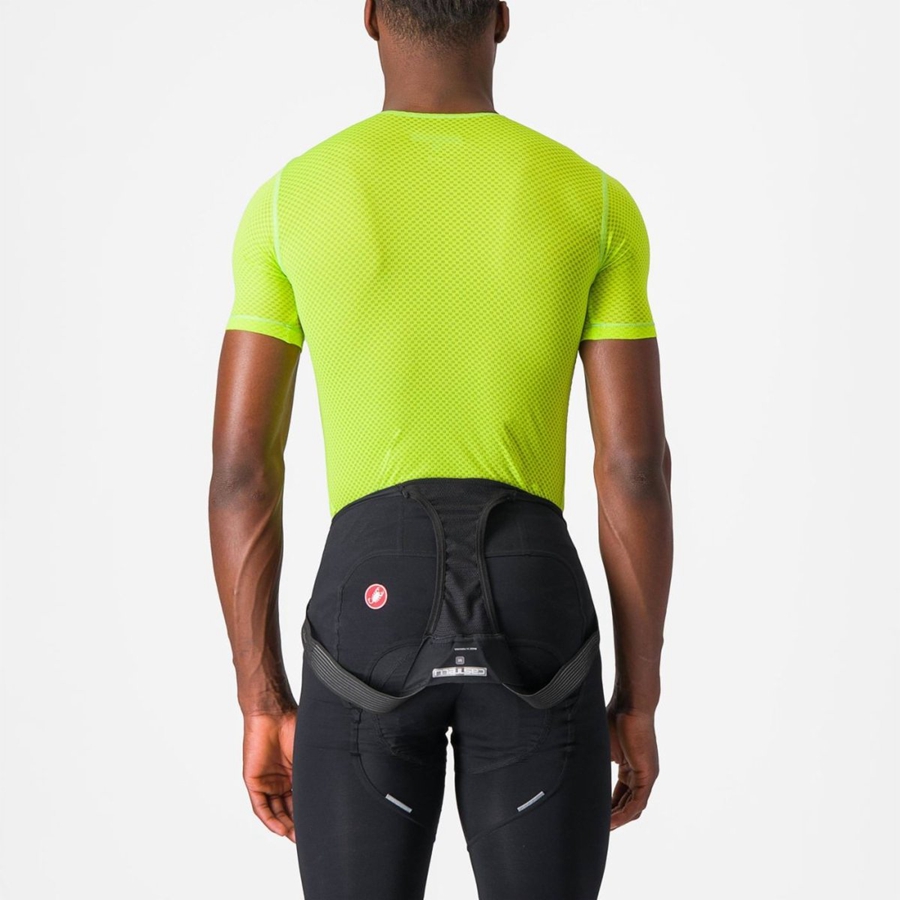 Light Green Men Castelli PRO MESH 2.0 SHORT SLEEVE Base Layer | BVFDQ-4317