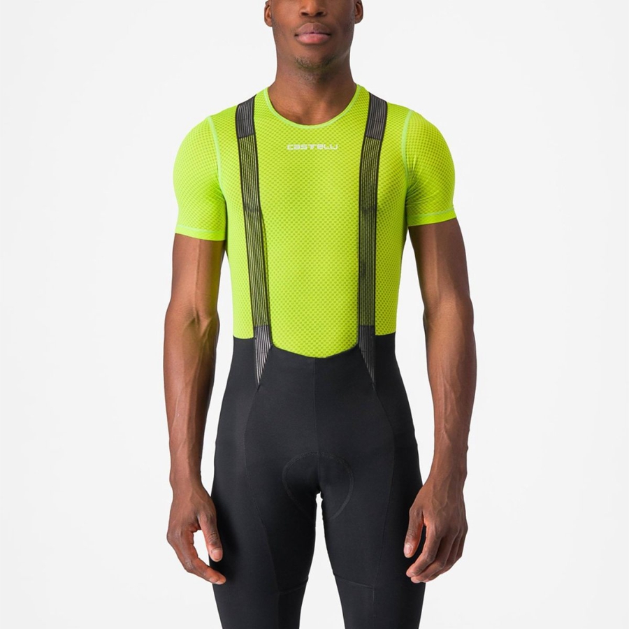 Light Green Men Castelli PRO MESH 2.0 SHORT SLEEVE Base Layer | BVFDQ-4317