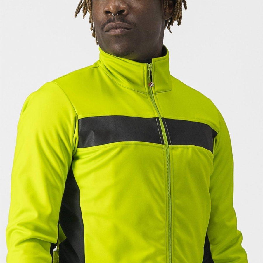 Light Green / Black Men Castelli RADDOPPIA 3 Jackets | EAKSN-7964