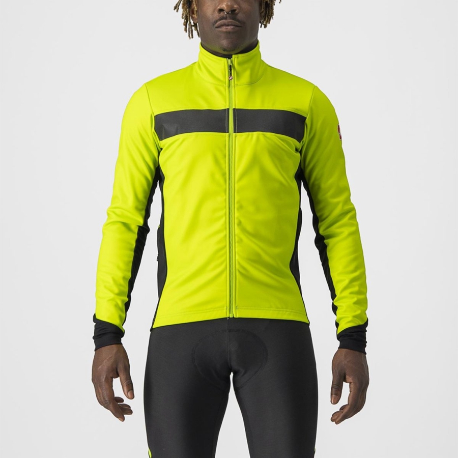 Light Green / Black Men Castelli RADDOPPIA 3 Jackets | EAKSN-7964