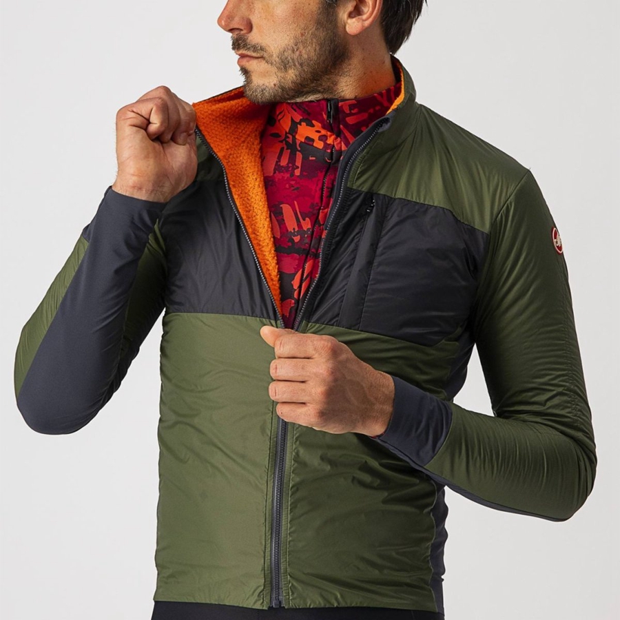 Light Green / Dark Grey Men Castelli UNLIMITED PUFFY Jackets | TQZCV-8974