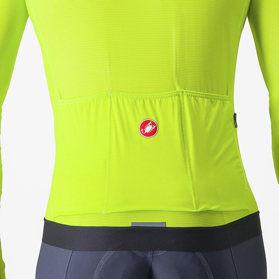 Light Green / Deep Green Men Castelli ESPRESSO LS Jersey | JDVIL-0763