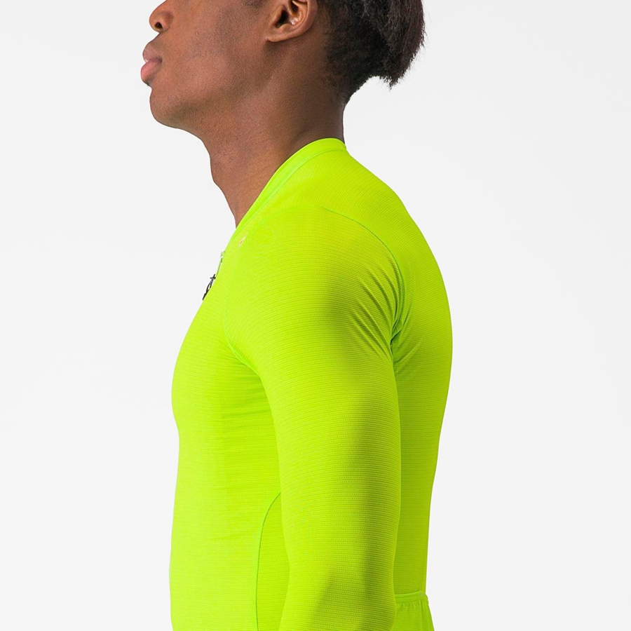 Light Green / Deep Green Men Castelli ESPRESSO LS Jersey | JDVIL-0763