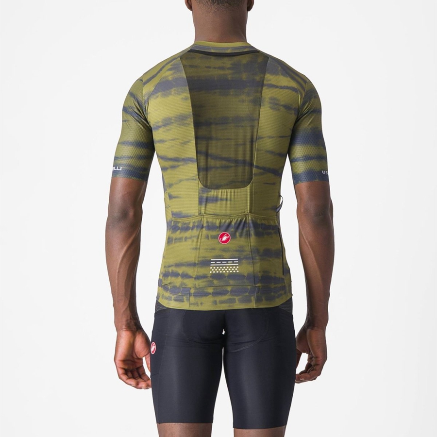 Olive Men Castelli UNLIMITED PRO Jersey | FCVDH-9423