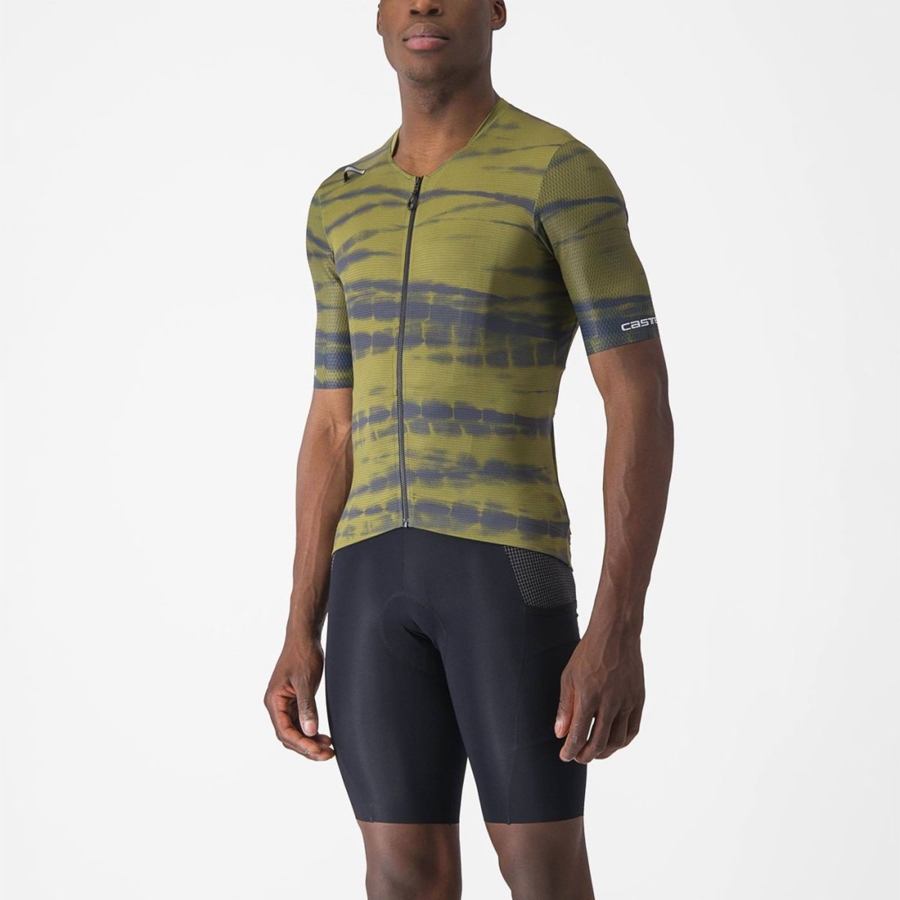 Olive Men Castelli UNLIMITED PRO Jersey | FCVDH-9423