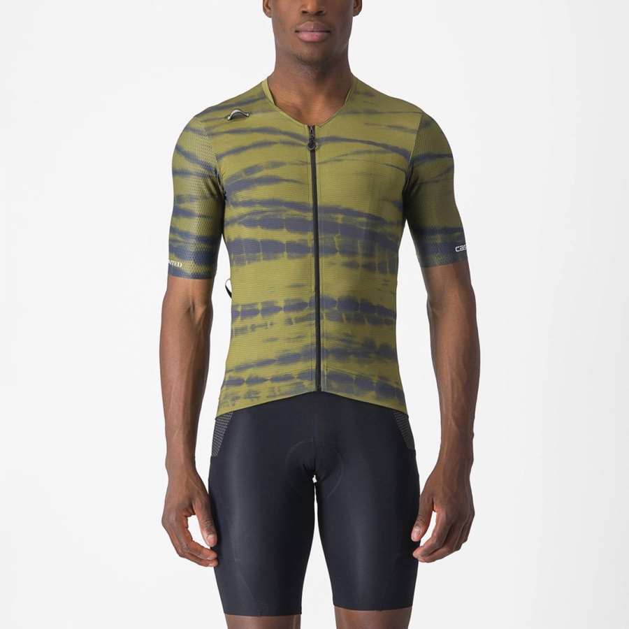 Olive Men Castelli UNLIMITED PRO Jersey | FCVDH-9423