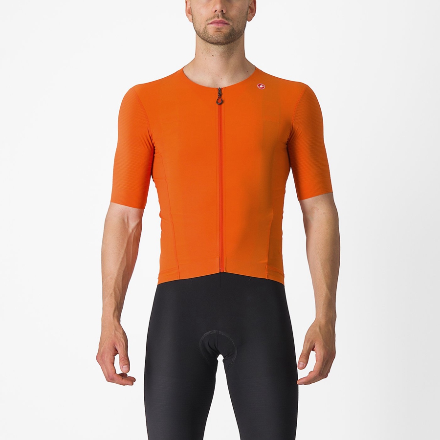 Orange Red Men Castelli PREMIO Jersey | QBNIZ-7906