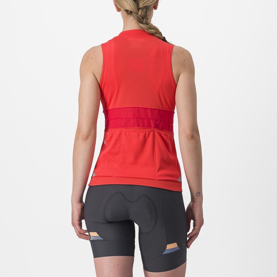 Orange Women Castelli ANIMA 4 SLEEVELESS Jersey | VYSDR-7035