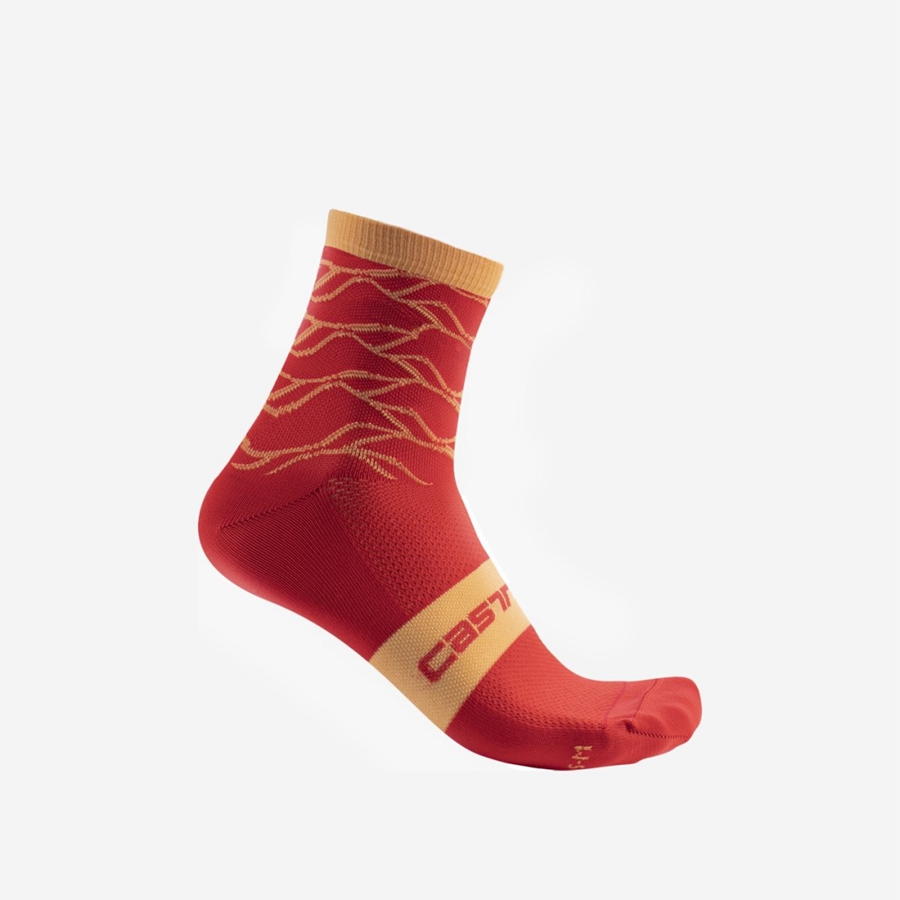 Orange Women Castelli CLIMBER\'S 3.0 12 CM Socks | LTKIU-8140