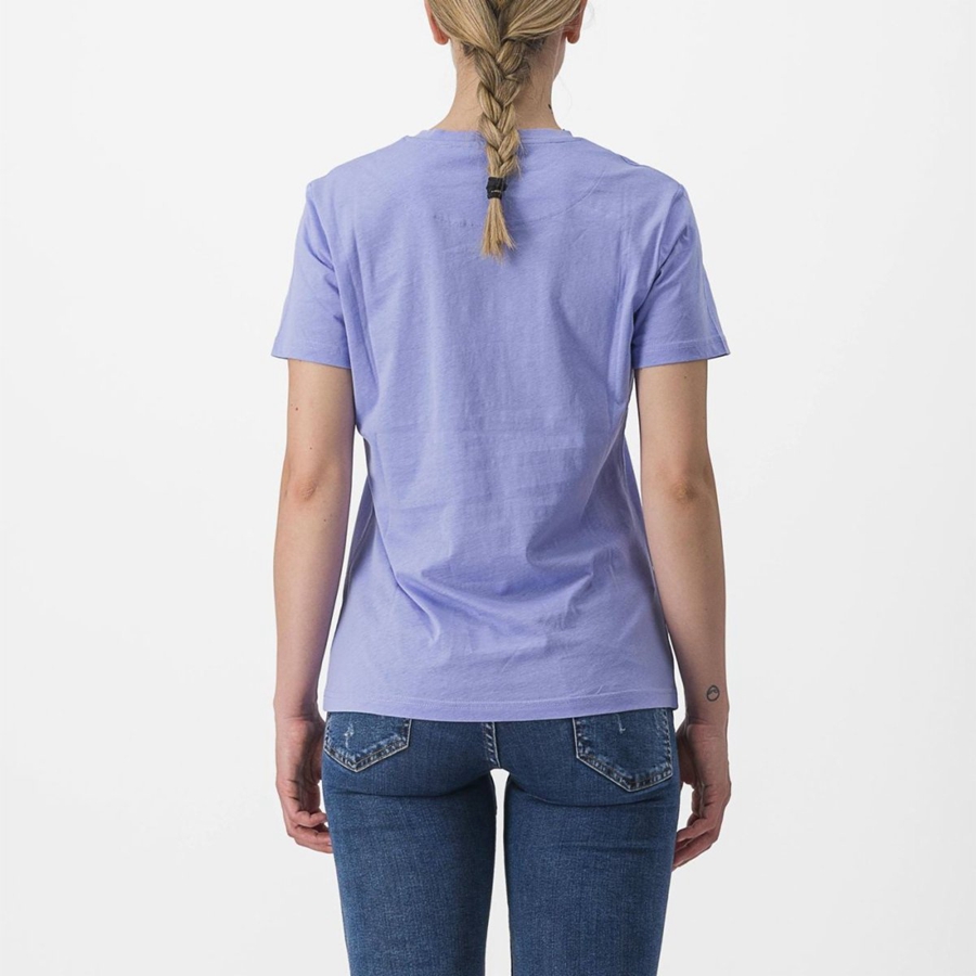 Purple White Women Castelli PEDALARE TEE Casual | AWCUG-8796