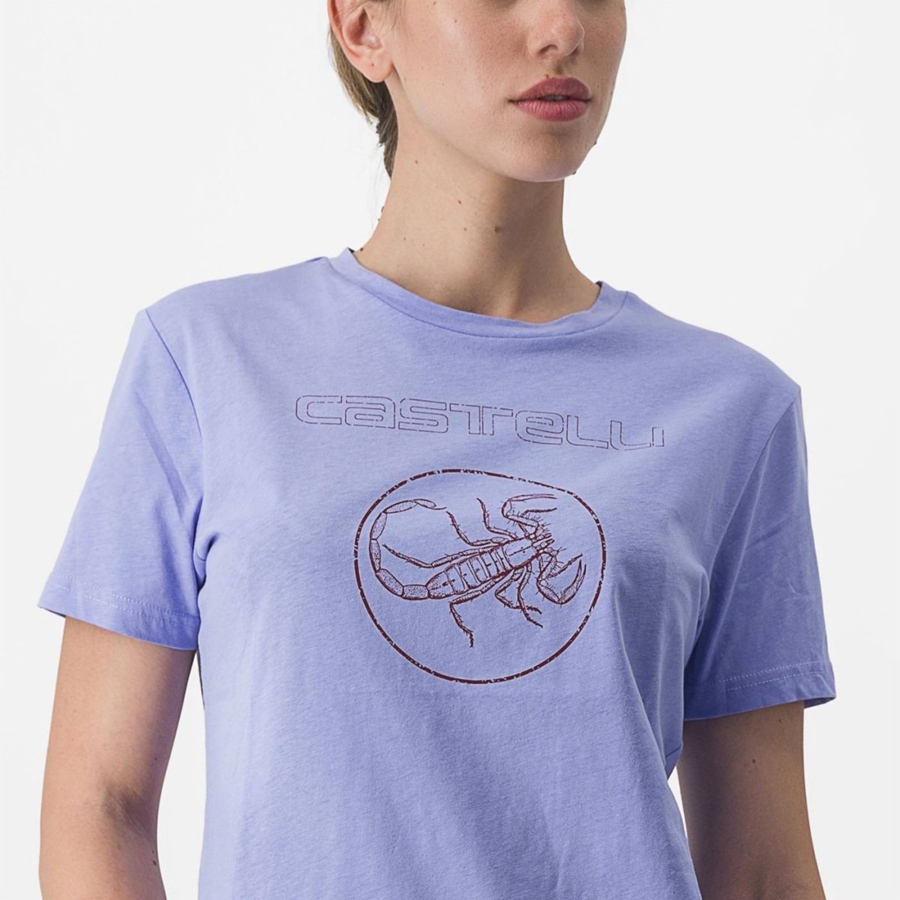 Purple White Women Castelli PEDALARE TEE Casual | AWCUG-8796