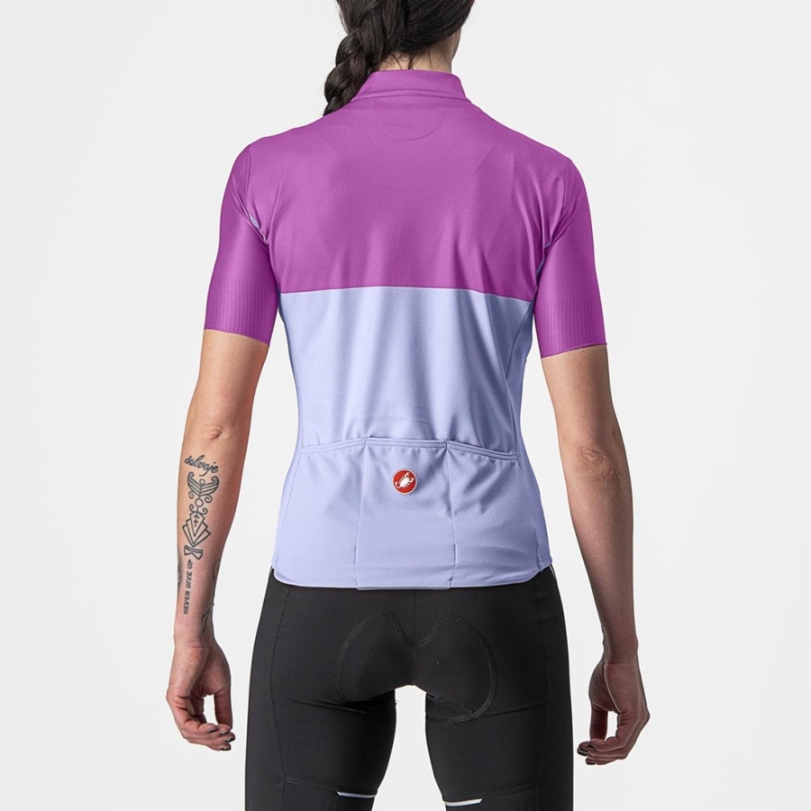 Purple White Women Castelli VELOCISSIMA Jersey | BLPOQ-3804