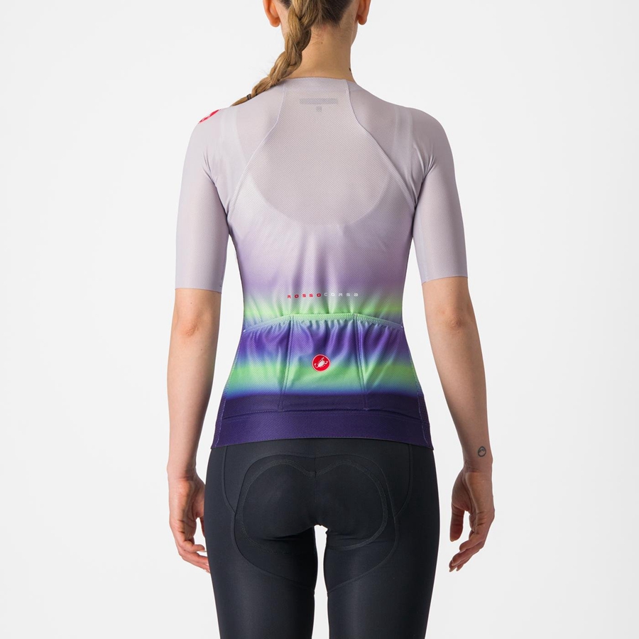 Purple White / Green / Dark Purple Women Castelli CLIMBER'S 4.0 W Jersey | XBYGV-5396