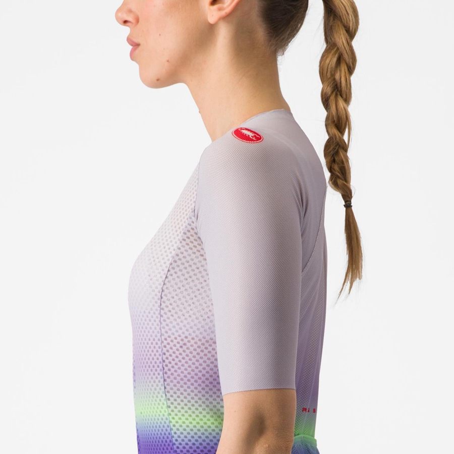 Purple White / Green / Dark Purple Women Castelli CLIMBER'S 4.0 W Jersey | XBYGV-5396