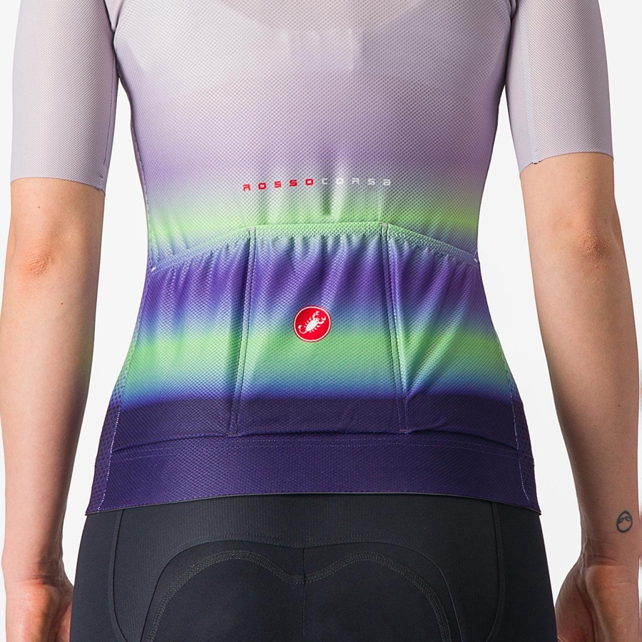 Purple White / Green / Dark Purple Women Castelli CLIMBER'S 4.0 W Jersey | XBYGV-5396