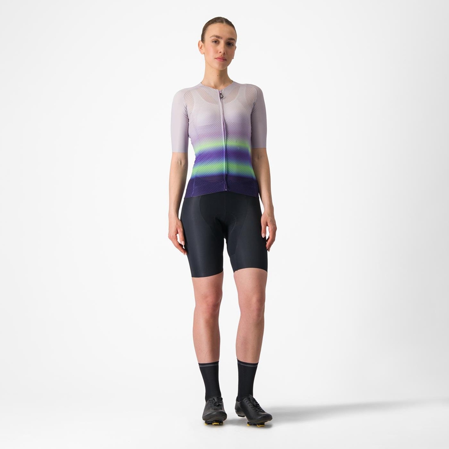 Purple White / Green / Dark Purple Women Castelli CLIMBER'S 4.0 W Jersey | XBYGV-5396