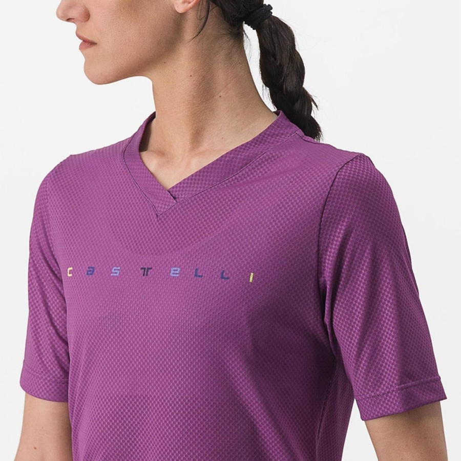 Purple Women Castelli TRAIL TECH 2 W TEE Jersey | XOKWV-9643