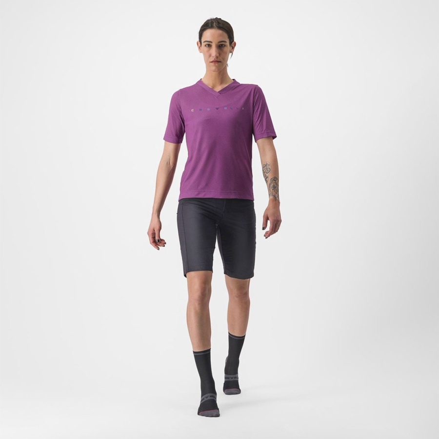 Purple Women Castelli TRAIL TECH 2 W TEE Jersey | XOKWV-9643