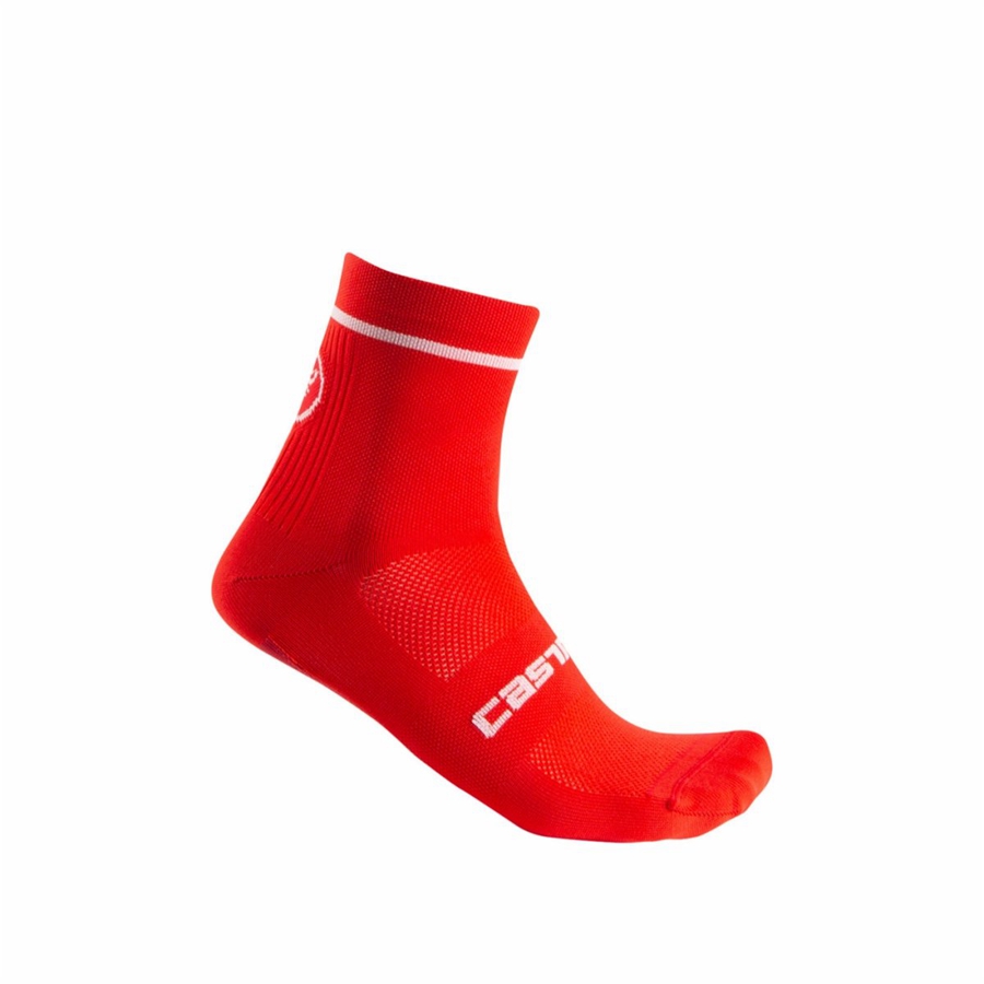 Red Men Castelli ENTRATA 9 Socks | BERAI-7541