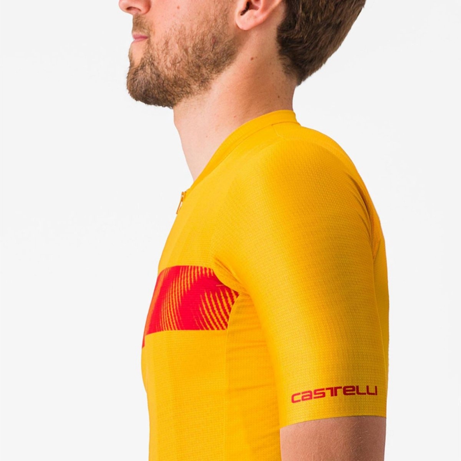 Red Men Castelli UNLIMITED ENDURANCE Jersey | JXKDE-3785