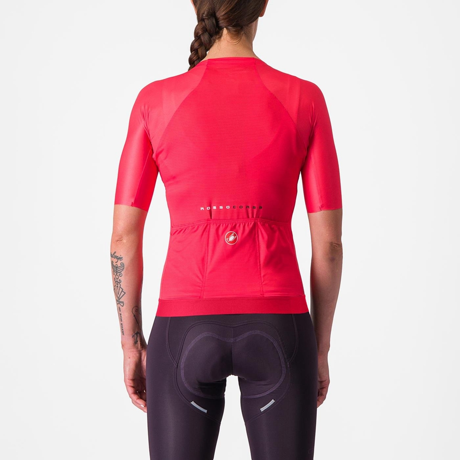 Red Women Castelli AERO PRO 7.0 W Jersey | FPOKL-9618