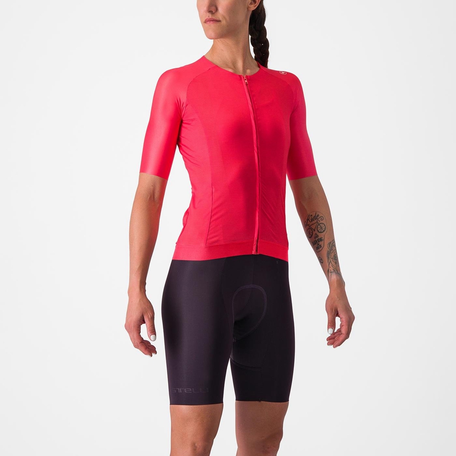 Red Women Castelli AERO PRO 7.0 W Jersey | FPOKL-9618