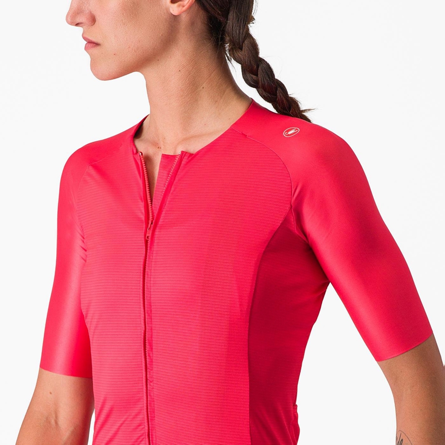 Red Women Castelli AERO PRO 7.0 W Jersey | FPOKL-9618