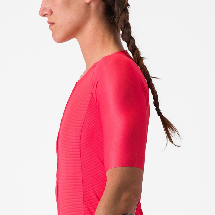 Red Women Castelli AERO PRO 7.0 W Jersey | FPOKL-9618