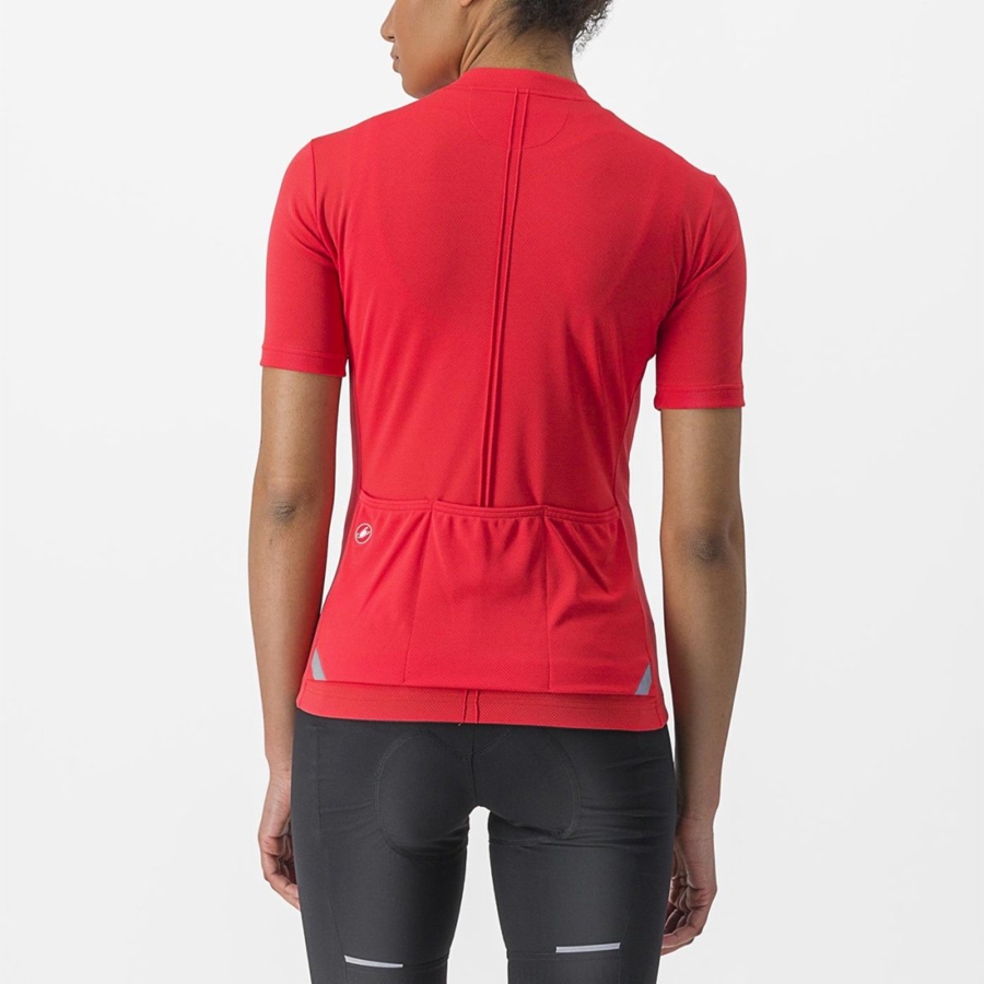 Red Women Castelli ANIMA 4 Jersey | TQUFK-6402