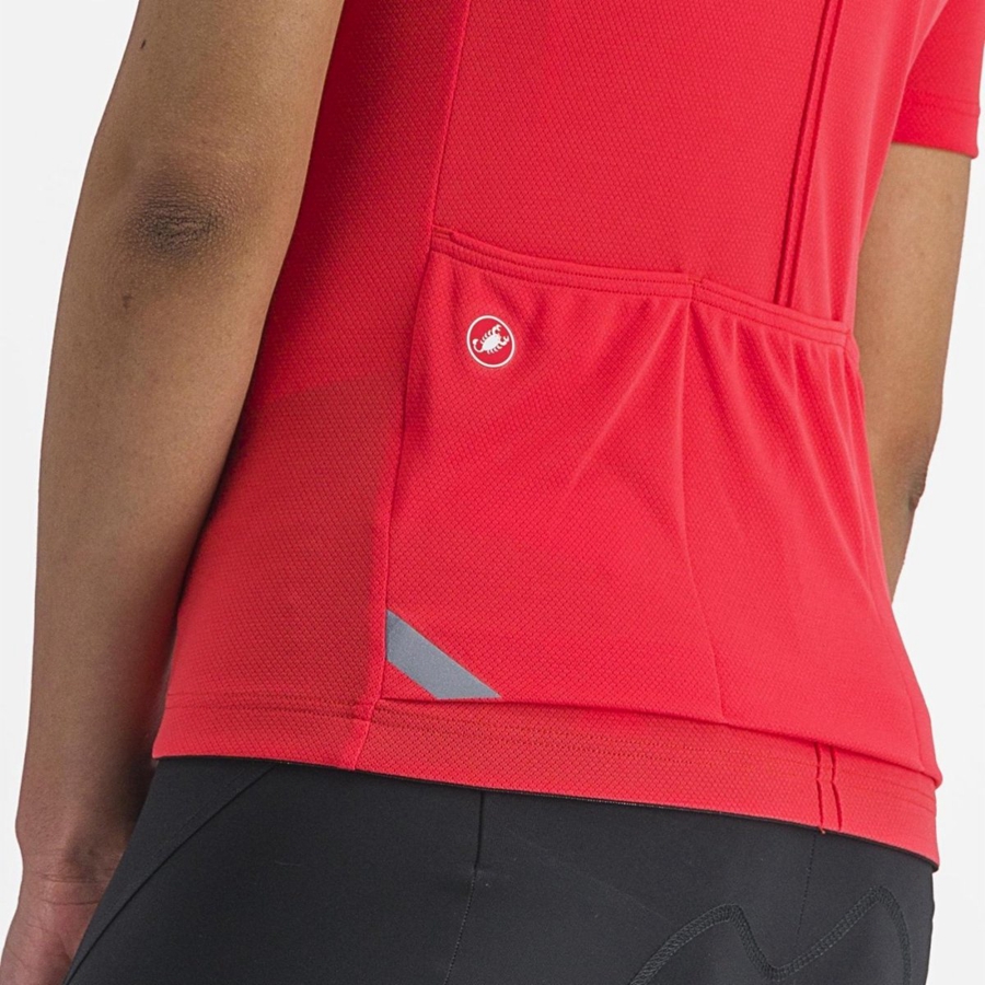 Red Women Castelli ANIMA 4 Jersey | TQUFK-6402